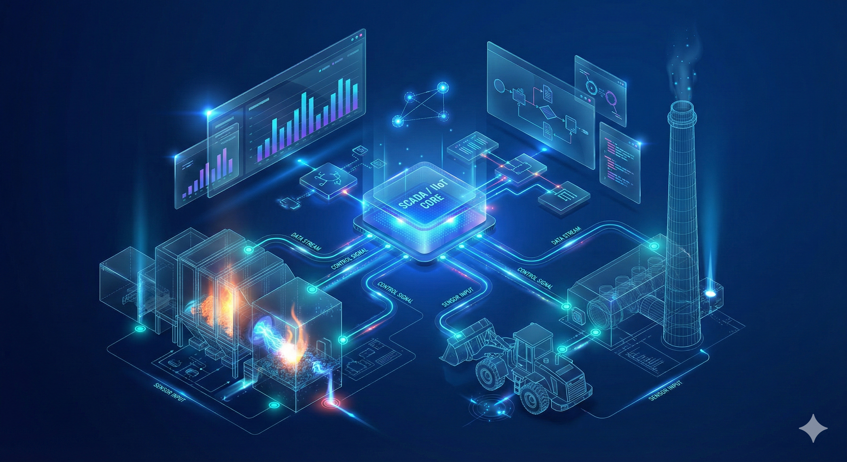 基于MR技术的智慧垃圾焚烧发电仿真工厂-昆明理工大学 (产线研制 / IoT管控 / MR交互 · 一体化交付)